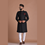 Handmade Royal Black Maharaja Style Achkan | Elegant Ethnic Wear | Jaipurio